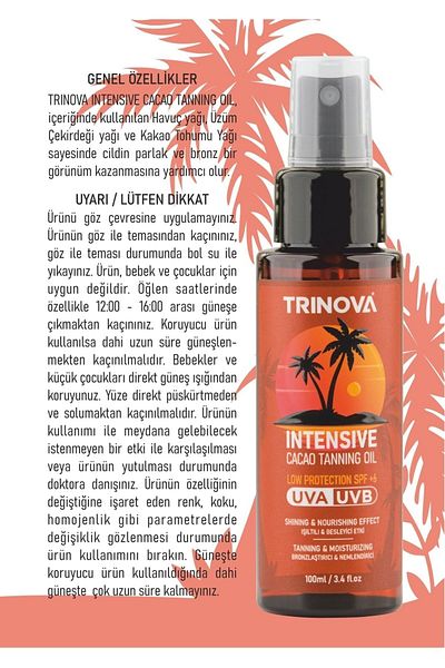 Trinova Cacao Moisturizing & Bronzing Sun Oil
