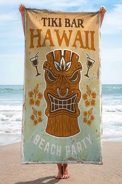 Else Halı Patterned Light and Fast Drying Water Absorbent Microfiber Beach Towel 75x150 cm DSN11