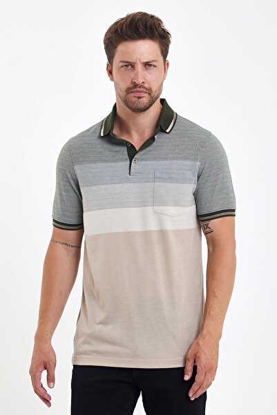 ENQUE Muška polo majica sa dugim izrezom Sa džepovima kratkih rukava, jednobo...