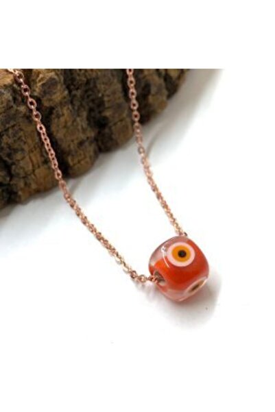 nazarboncuğu قلادة خرز عين الشر مربعة حمراء شفافة