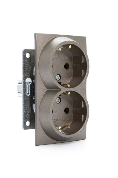 MONO Despina Model Ikili Topraklı Kapaklı Anahtar Prizi