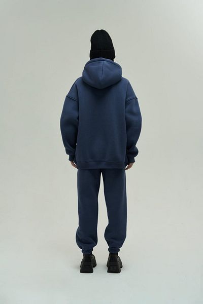 BayBayan Γυναικείο σετ αθλητικής φόρμας Navy Blue 3 Thread Jogger Oversize