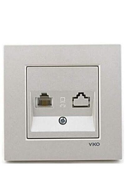 VİKO Viko Artline Novella Saten Tekli Nümeris Cat-3 Telefon Prizi ÇERÇEVELİ