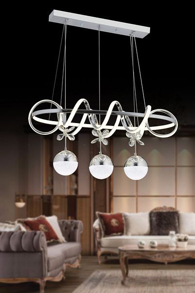 OSC HOME 3 Color Led Chandelier Controlled Dining Table