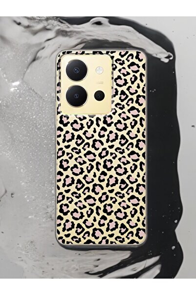 Spoyi Vivo Y36 Leopar Tasarımlı Şeffaf Telefon Kılıfı
