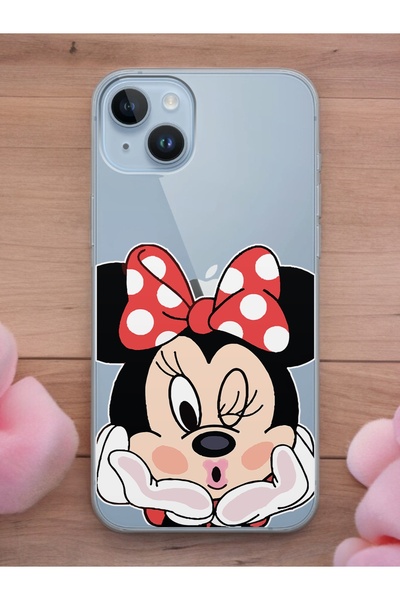 Spoyi iPhone 15 Minne Tasarımlı Şeffaf Telefon Kılıfı