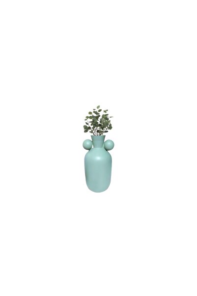 Livava Vază cu pompon din ceramică verde - 30X15