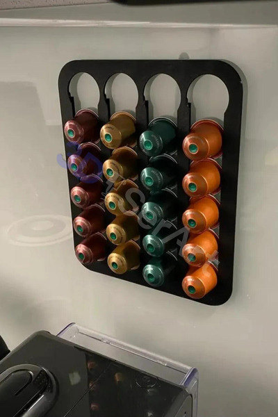 3D SerArt Duvar Tipi Kapsül Kahve Standı Siyah