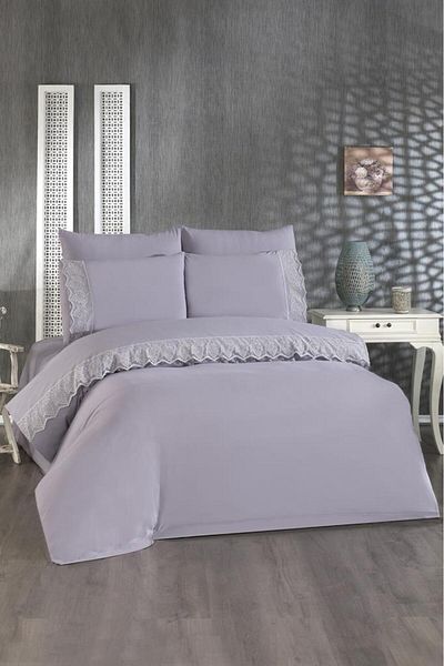 Çeyiz Diyarı Σετ κλινοσκεπασμάτων σε γκρι French Lace Seray Dowry