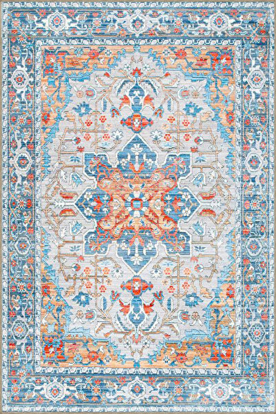 Rugs Modern Halı Mavi Geleneksel Vintage Temalı Desenli Dokuma Taban Halı ve ...