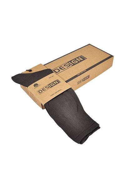 Design Socks Мъжки кафяви чорапи от 100% памук (6 чифта) в специална крафт кутия - чорапи с шарки