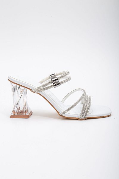 MİSS ZÜLÜF Pantofi de damă cu toc transparent Stone Thin Bie