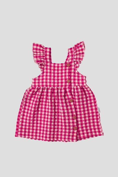 Chicsy Baby Pötikare Desenli Fırfır Detaylı Esnek Kız Bebek Elbisesi