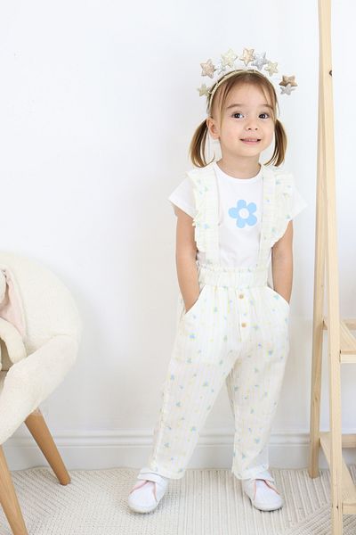 Harika KIDS Linen Fabric Baby Girl and Child Sapolet Set