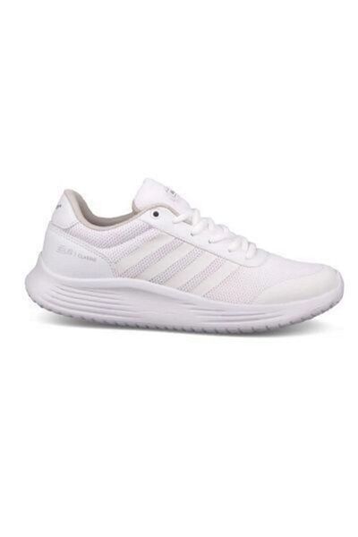 Bestoff Pantofi sport unisex cu talpă cu spumă cu memorie tricotată albă