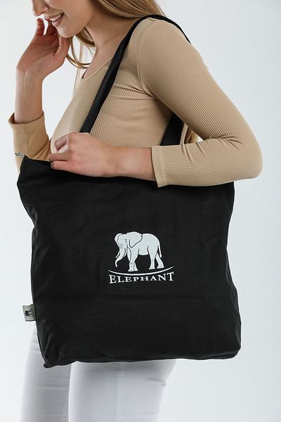 ELEPHANT ÇANTA Geantă neagră din pânză de bumbac - elegantă și durabilă, pentru ocazional și pentru cumpărături