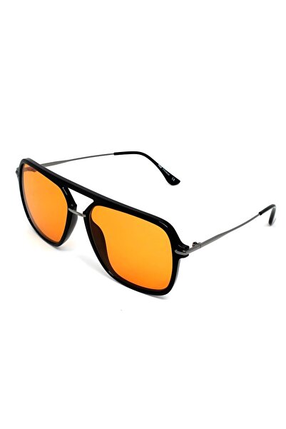 Fila Viral Güneş Gözlüğü, Turuncu Camları, Siyah Renk Çerçevesi ve Metal Saplı Tasarım