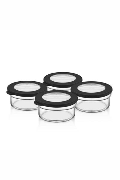 Heredot Mithra Life 415 ml Glass Breakfast Set with Silicone Lid - 4 Storage Containers Mit1086