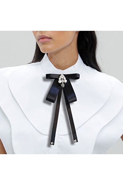 pegu baby collection SİYAH SATEN PEGU LUKS YAKA İĞNE YAKA BROŞ KURDELE BROŞ P...