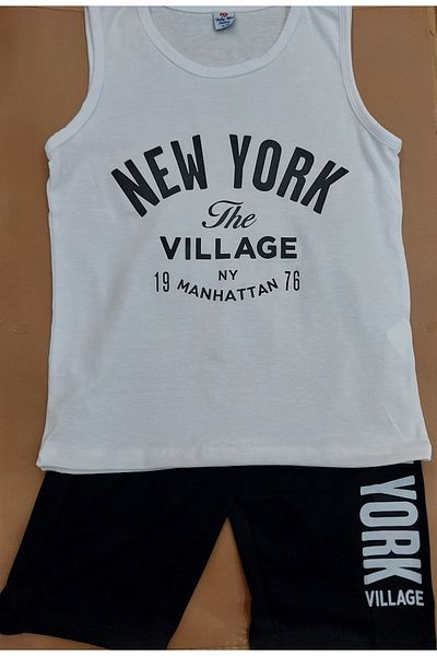 Terry Boy's Combed Cotton Suit - Strappy Shorts