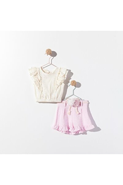 Babyhola Cumino 2-5 Yaş Bayramlık Kız Çocuk Tişört Şort Takım 21011