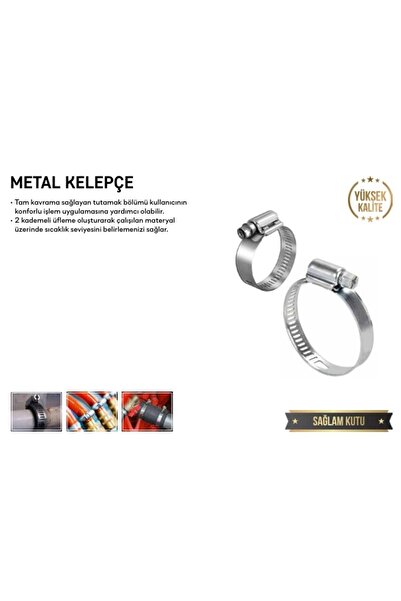 KAPMAX Metal Kelepçe Vidalı Sıkma Hortum Kelepçesi 8mm/13-19 (25'Lİ PAKET)