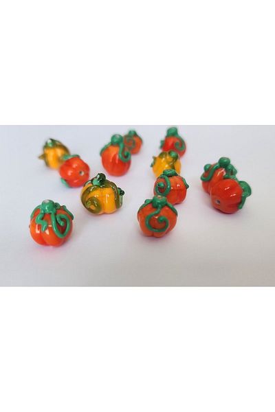 kırıkboncuk Handmade Murano Glass Beads Honey Pumpkin 1 Piece