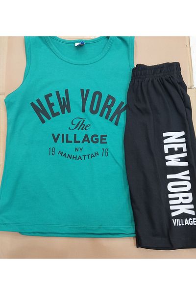 Terry Boy's Combed Cotton Suit - Strappy Shorts