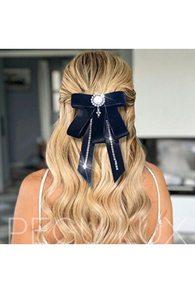 Pegu PANGILĂ DE CATIFEA NEGRĂ DESIGN SPECIAL CATARAMĂ AUTOMATĂ DETALIE PIATRĂ