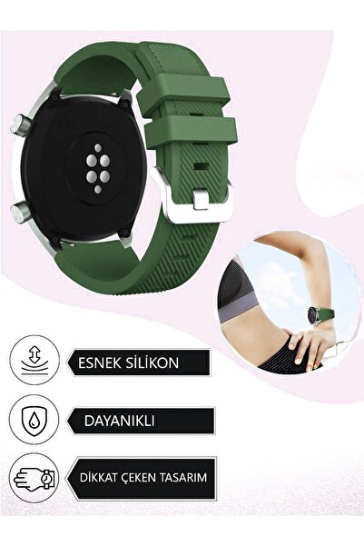 CONOCER Huawei Watch Gt3 Pro Titanyum 46mm Uyumlu Çizgi Desenli Silikon Kordo...