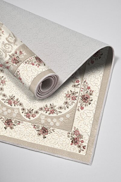 Alanur Home Alanur Trend Non-Slip Base Digital Bathroom Set Kt454 Cream