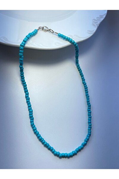 DERYA Kadın Mavi Renk Boncuk Kolye