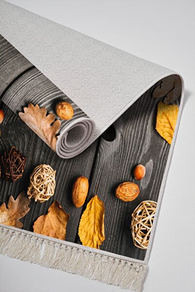 Alanur Home Eko Trend Djt 2 Li Πλενόμενη Αντιολισθητική Βάση Σετ Χαλιών Κουζίνας Mu137 Καφές Κουζίνας