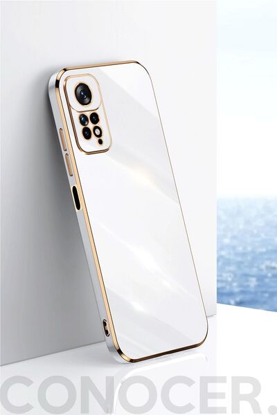 CONOCER Xiaomi Redmi Note 11 Pro Kılıf Kamera Korumalı Parlak Gold Kenarlı Yu...