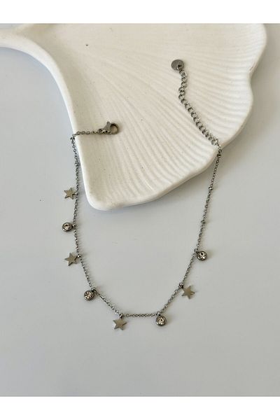 Ladies&Gentlemen Steel Star Stone Anklet
