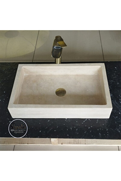 SİPAHİMARBLE Traverten Köşeli Klasik Lavabo