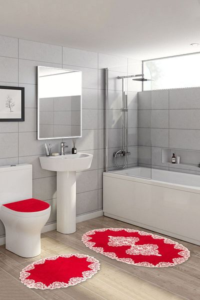Alanur Home Hürrem Belly Toilet Seat Tkm 3 Pcs Red