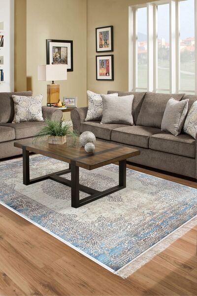 Dekoreko Ipek Halı Dijital Saçaklı 1828 Desen 1