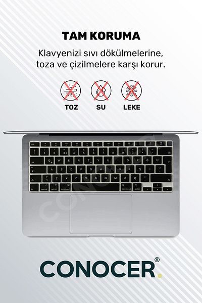 CONOCER حافظة حماية للوحة المفاتيح النحيفة لجهاز Macbook Air 2020 13 Inc M1 A2337 / A2179 متوافقة مع لوحة المفاتيح التركية Q