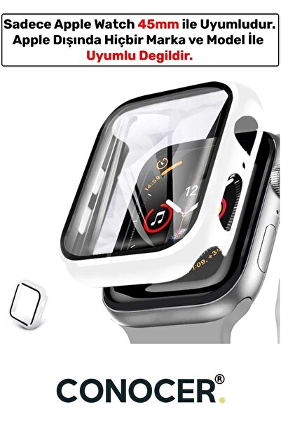 CONOCER Apple Watch 7-8 (45 MM) Uyumlu Nike Kılıf Kasa Ve Ekran Koruyucu Yüks...