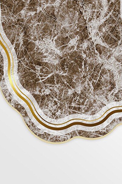 Alanur Home Lazer Kesim Djt 2 Li Yıkanabilir Kaymaz Taban Banyo Paspas Klozet Takımı 203 Figürlü Kahve