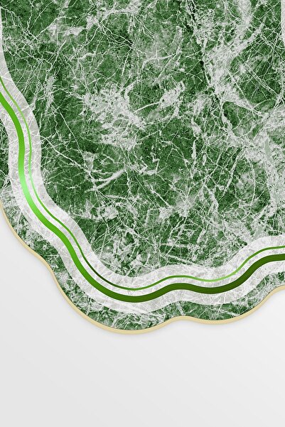 Alanur Home Laser Cut Djt 2-Piece Washable Non-Slip Base Bathroom Mat Toilet Seat Set with 203 Figures Green