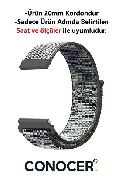 CONOCER Xiaomi Mibro C2 Uyumlu Yüksek Kalite 20mm Hasır Dokuma Kordon Kayış