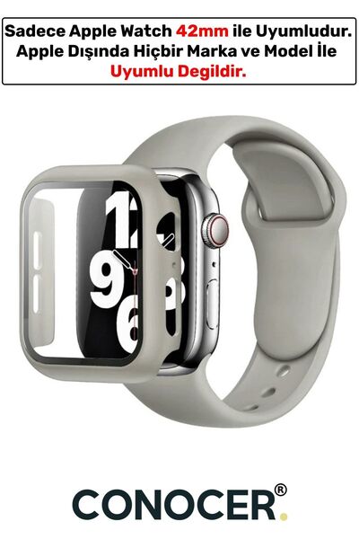 CONOCER Apple Watch 1-2-3-4-5-6-se (42 MM) Uyumlu Kılıf Kasa Ve Ekran Koruyucu