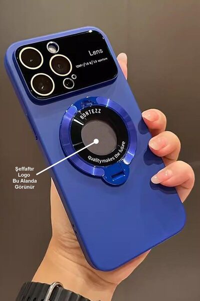 CONOCER Apple Iphone 15 Magsafe Kapanan Standlı Logo Gözüken Kamera Çerçeveli...