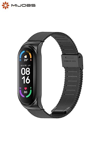 CONOCER Xiaomi Mi Band 7 Uyumlu Metal Hasır (klipsli) Yüksek Kalite Kordon Kayış