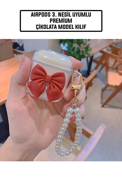 CONOCER Airpods 3.nesil Uyumlu 3d Geometrik Kurdele Tasarımlı Sevimli Premium...