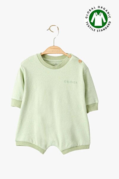 Minytrendy Unisex Yenidoğan Bebek Organik Kısa Kollu Yazlık Şort Tulum Romper