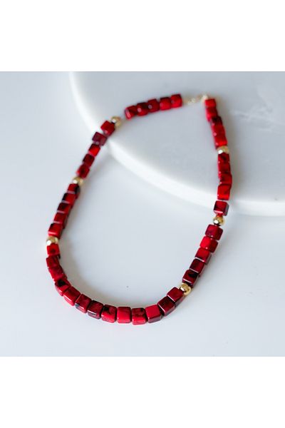 CHARMLUCKY Bead Cube Cube Bead Necklace