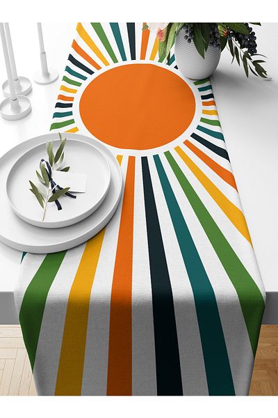 Bertille Home Series 140x40 Cm Digital Printed Minimalist Runner